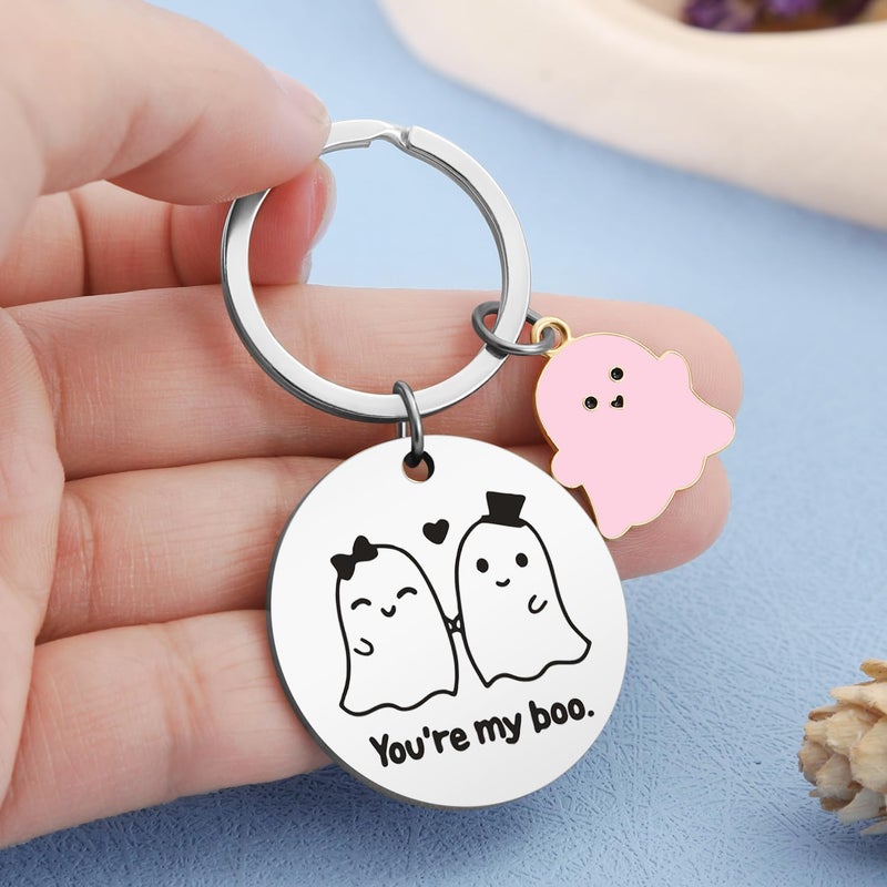 Keniot Halloween Gifts for Women Men, Halloween Boo Basket Stuffers for Girlfriend Boyfriend, Cute Couple Gift Keychain for Halloween Birthday Anniversary - Image 4
